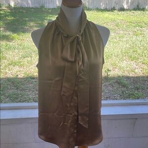 Ralph Lauren silk tan/bronze Sleeveless Blouse